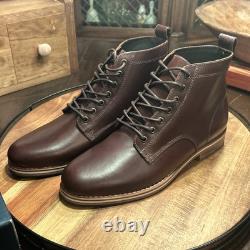 Helm Boots Hand Made in USA All Leather Zind Brown High Quality Mens Size 9D