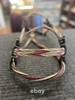 Horse Hair Bridle with Red Leather Hand Made in Montana USA