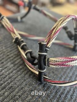 Horse Hair Bridle with Red Leather Hand Made in Montana USA