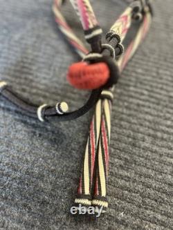 Horse Hair Bridle with Red Leather Hand Made in Montana USA