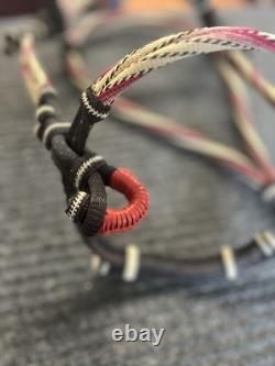 Horse Hair Bridle with Red Leather Hand Made in Montana USA
