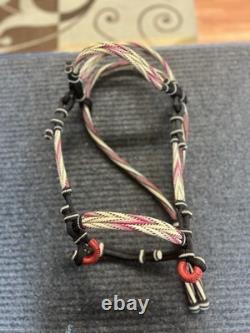 Horse Hair Bridle with Red Leather Hand Made in Montana USA