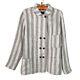 Hye Sun Mun Striped Linen Hutton Jacket Womens Size Large Handmade Made In Usa
