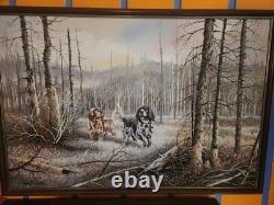 Janson Turner Oil on Canvas Beautiful with Hunting/Sporting Dogs Rare