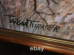 Janson Turner Oil on Canvas Beautiful with Hunting/Sporting Dogs Rare