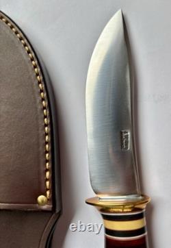 Jim Behring Handmade Special Hunter Knife Stag & Leather Handle Treeman Sheath