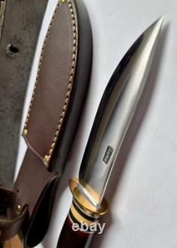 Jim Behring Handmade Special Hunter Knife Stag & Leather Handle Treeman Sheath
