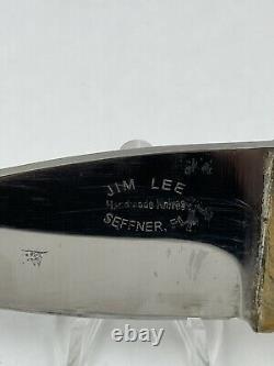 Jim Lee Pre Owned Custom Handmade Knife With Leather Sheath Made In America