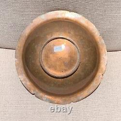 Katherine Pratt Pre-WWII American Made 9x3 Antique Silver Lined Copper Bowl