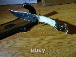 Ken Richardson Hand Made In USA Stag/elk Bowie Knife 13 1/2 -14 O. A. Krk-1410