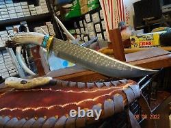 Ken Richardson Hand Made Stag Bowie Turquoise Handle 13 1/2 1085 St Made U. S. A