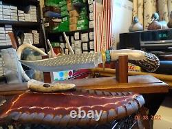 Ken Richardson Hand Made Stag Bowie Turquoise Handle 13 1/2 1085 St Made U. S. A