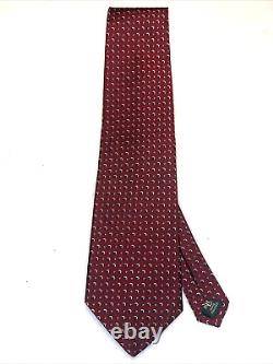 LAUREN RALPH Tie LAUREN 100% SILK Hand Made in USA, AUTHENTIC, Red, Blue Luxury