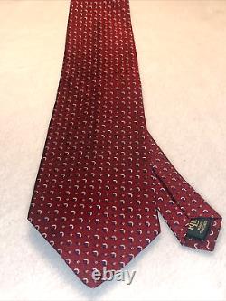 LAUREN RALPH Tie LAUREN 100% SILK Hand Made in USA, AUTHENTIC, Red, Blue Luxury