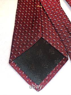 LAUREN RALPH Tie LAUREN 100% SILK Hand Made in USA, AUTHENTIC, Red, Blue Luxury