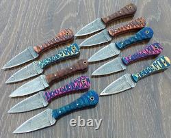 LOT OF 20 HANDMADE DAMASCUS STEEL HUNTING SKINNER KNIFE EDC USA Duty Paid W33