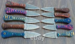 LOT OF 20 HANDMADE DAMASCUS STEEL HUNTING SKINNER KNIFE EDC USA Duty Paid W33