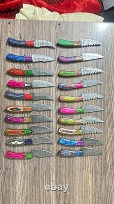 LOT OF 50 8 inches HANDMADE DAMASCUS STEEL SKINNER KNIFE USA Duty PAID