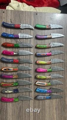 LOT OF 50 8 inches HANDMADE DAMASCUS STEEL SKINNER KNIFE USA Duty PAID