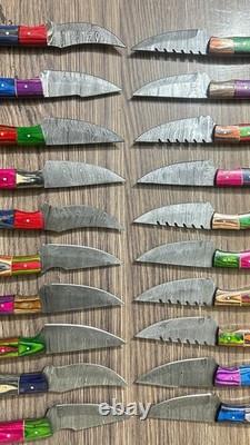 LOT OF 50 8 inches HANDMADE DAMASCUS STEEL SKINNER KNIFE USA Duty PAID