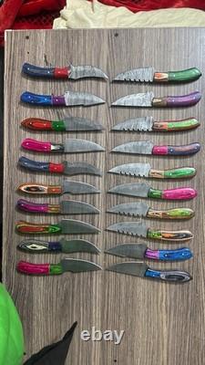 LOT OF 50 8 inches HANDMADE DAMASCUS STEEL SKINNER KNIFE USA Duty PAID