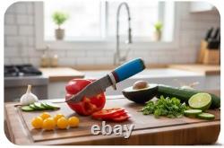 LOT of 2 Handmade Damascus Steel Fixed Blade Knives Resin Handle Leather sheets