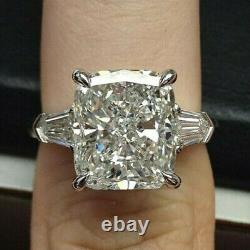 Lab-Created Diamond Engagement Rings 14K White Gold 3.00 Carat White Radiant Cut