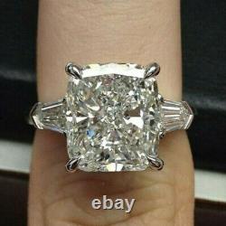 Lab-Created Diamond Engagement Rings 14K White Gold 3.00 Carat White Radiant Cut