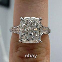 Lab-Created Diamond Engagement Rings 14K White Gold 3.00 Carat White Radiant Cut