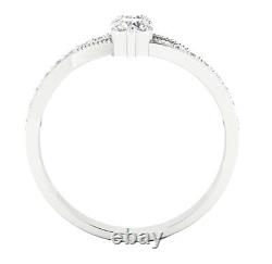 Lab Grown Forever Us Two Stone Diamond Solitaire Ring VS F 0.80Ct 14K White Gold