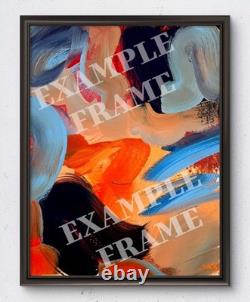 Laeknapes Monochromatic Elk Abstract Art 12X16 Canvas Expressionist Home Decor