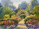 Landscape Roses Garden Original Oil Painting Impressionist Kaloustian Art
