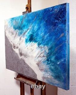 Large Original Fine Art Beach Water Ocean Nautical Painting Tara Baden Signed