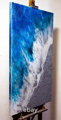 Large Original Fine Art Beach Water Ocean Nautical Painting Tara Baden Signed