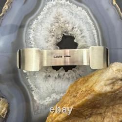 Leander Tahe Native American Sterling Silver Heavy Geometric Bracelet For Men