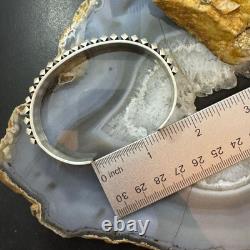 Leander Tahe Native American Sterling Silver Heavy Geometric Bracelet For Men