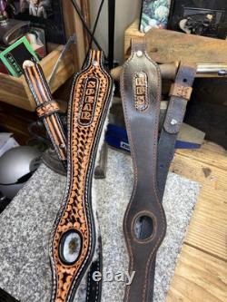 Leather Rifle Sling with Thumb Hole, Handmade Gun Strap, Full Grain, Made in USA