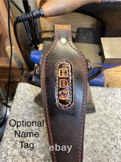 Leather Rifle Sling with Thumb Hole, Handmade Gun Strap, Full Grain, Made in USA