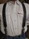 Leather Y-back Suspenders For Western Cowboys Black, Heavy Duty. Made In The Usa