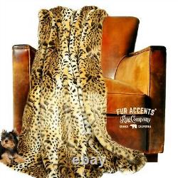 Leopard Throw Blanket, Bedspread, Premium Quality Faux Fur, Minky Lining, Handmade