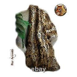 Leopard Throw Blanket, Bedspread, Premium Quality Faux Fur, Minky Lining, Handmade