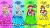 Live Paper Dolls Dress Up Color Food Party Dresses Handmade Quiet Book Pink Blue Green Yellow
