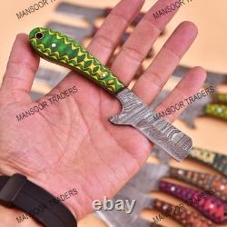 Lot Of 100 Handmade Damascus Steel Skinner Bull Cutter Knife USA Duty Paid