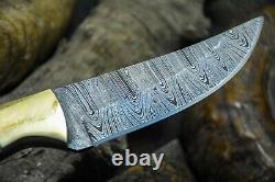 Lot Of 20 Alonzo USA Handmade Damascus Survival Hunting Knife Ram Horn 27409