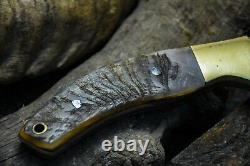 Lot Of 20 Alonzo USA Handmade Damascus Survival Hunting Knife Ram Horn 27409