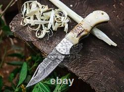 Lot Of 20 PCS Damascus Folding Back Lock Knives WithS, Perfect For Collectors