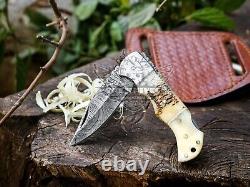 Lot Of 20 PCS Damascus Folding Back Lock Knives WithS, Perfect For Collectors