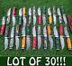 Lot Of 30 6'' Handmade Damascus Blade Outdoor Usa Wood Hunting Knives Edc Sheath