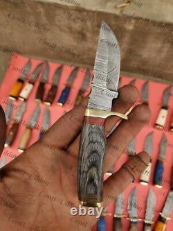 Lot Of 50 Pc Custom Handmade Damascus Steel 6 Camping & Hunting Knives From USA