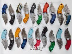 Lot of 20 6 inch Handmade Damascus Steel Skinner Hunting Knifes USA's Duty Paid
